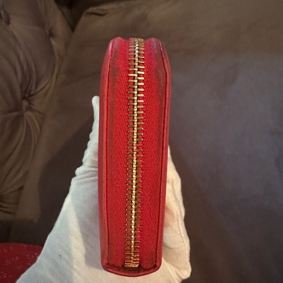 Prada Red Saffiano Leather Zip Around Wallet - Picture 14 of 17